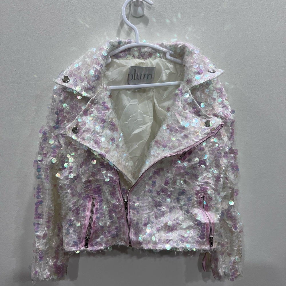 Iloveplum Sequin Napa Moto Jacket (plum NYC)